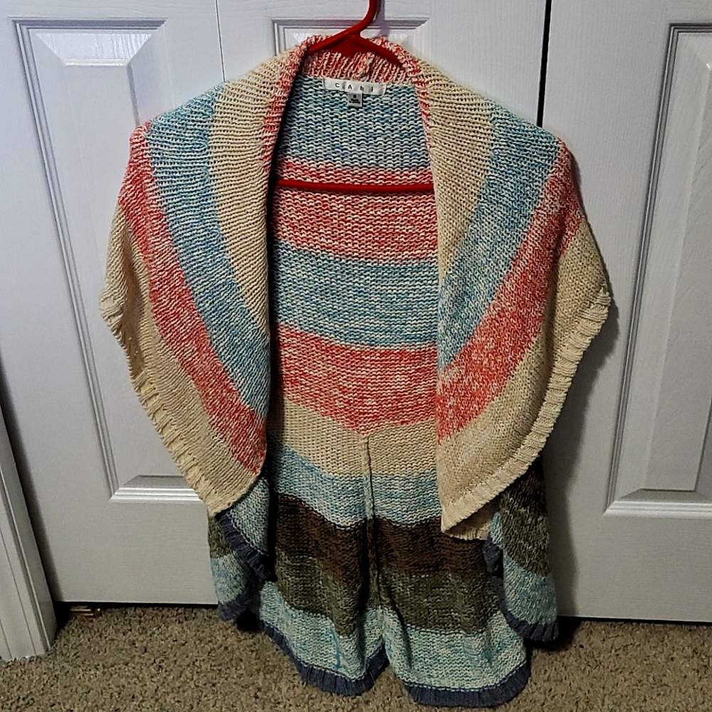 CAbi sleeveless cardigan,multi color, small